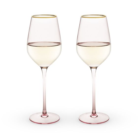 Twine Rose Crystal White Wine Glass Set