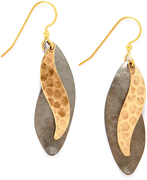 Gold/Silver Layered Dangle Earrings