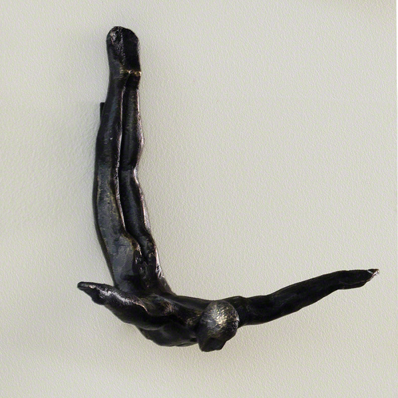 Global Views Wall Diver (Male) Sculpture - 10-1/4-in - Mellow Monkey