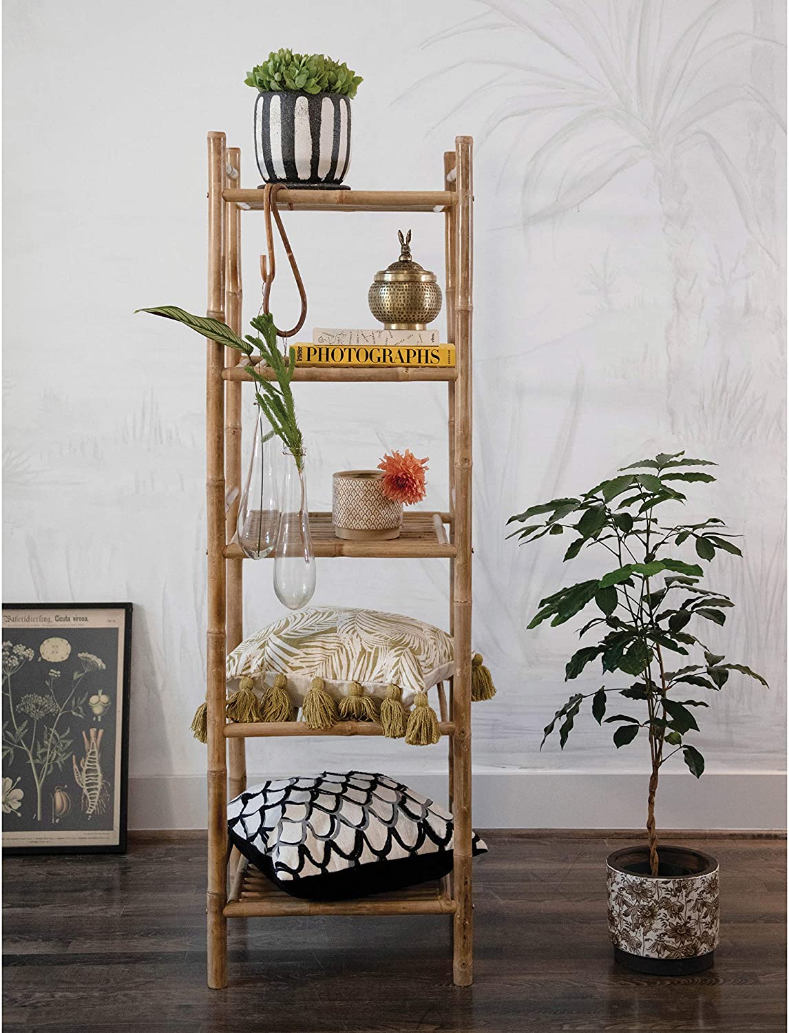 5-Tier Bamboo Bookcase Shelf Unit - 63-in – Mellow Monkey