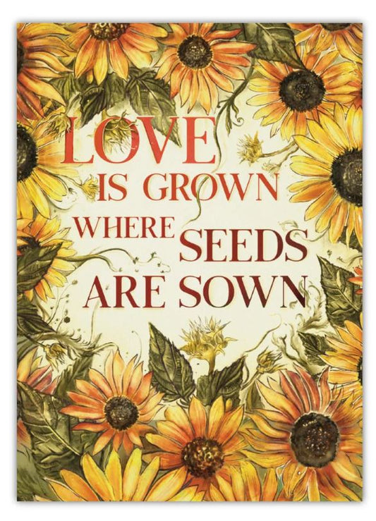 Sunflower Seed Packet - Love is Grown Where Seeds are Sown - Mellow Monkey