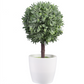 Artificial Topiary in White Planter - 7-1/2 x 4-in. - 2 Styles - Mellow Monkey