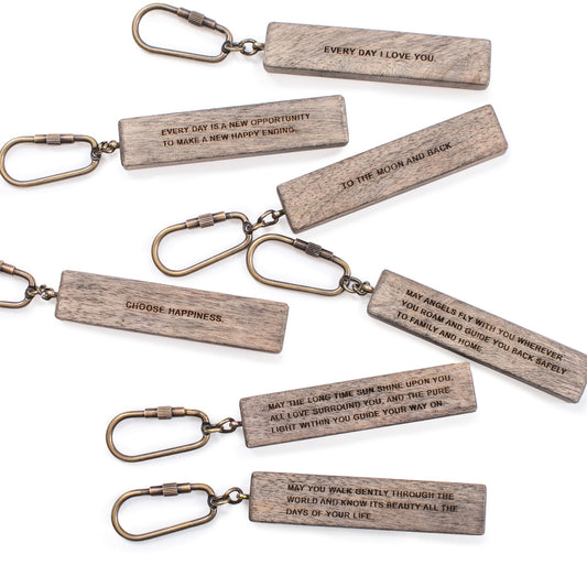 Wood Quote Key Chain - Mellow Monkey