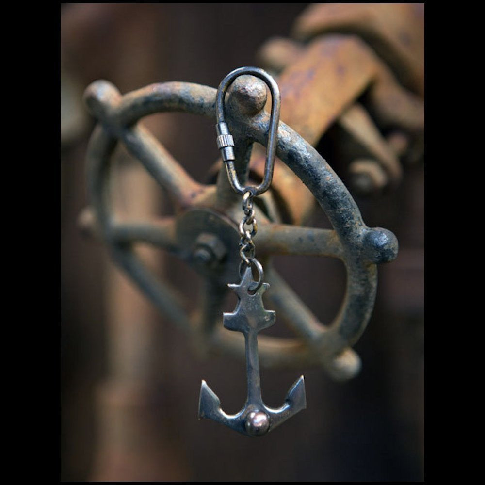 Vintage Antique Brass Key Chain Ring (Brass Anchor)