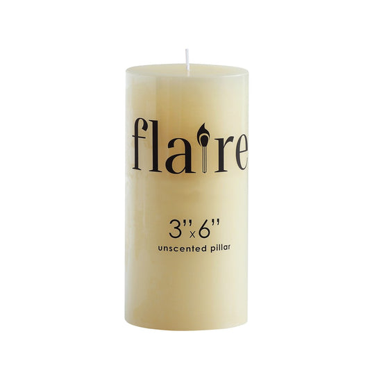 Flaire Unscented Wax Candle Pillar - 3-in x 6-in - Mellow Monkey