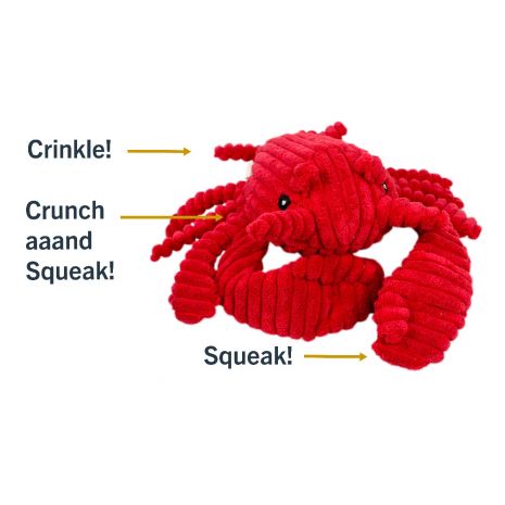 Red Lobster Dog Toy and Crinkle Crunch and Squeak