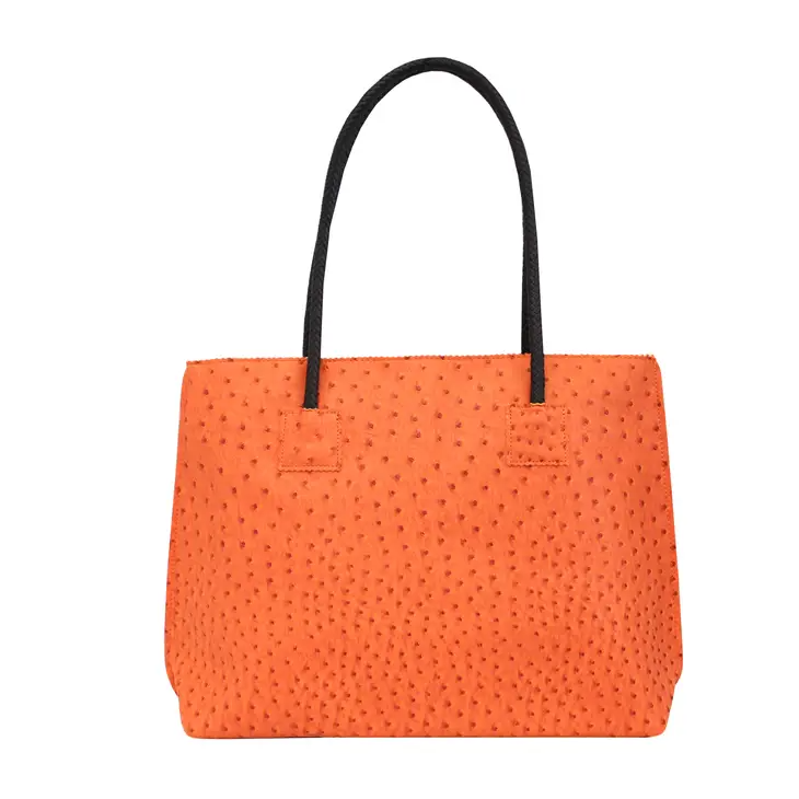 Orange Ostrich Handbag