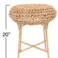 20"H Woven Water Hyacinth and Rattan Stool - Mellow Monkey