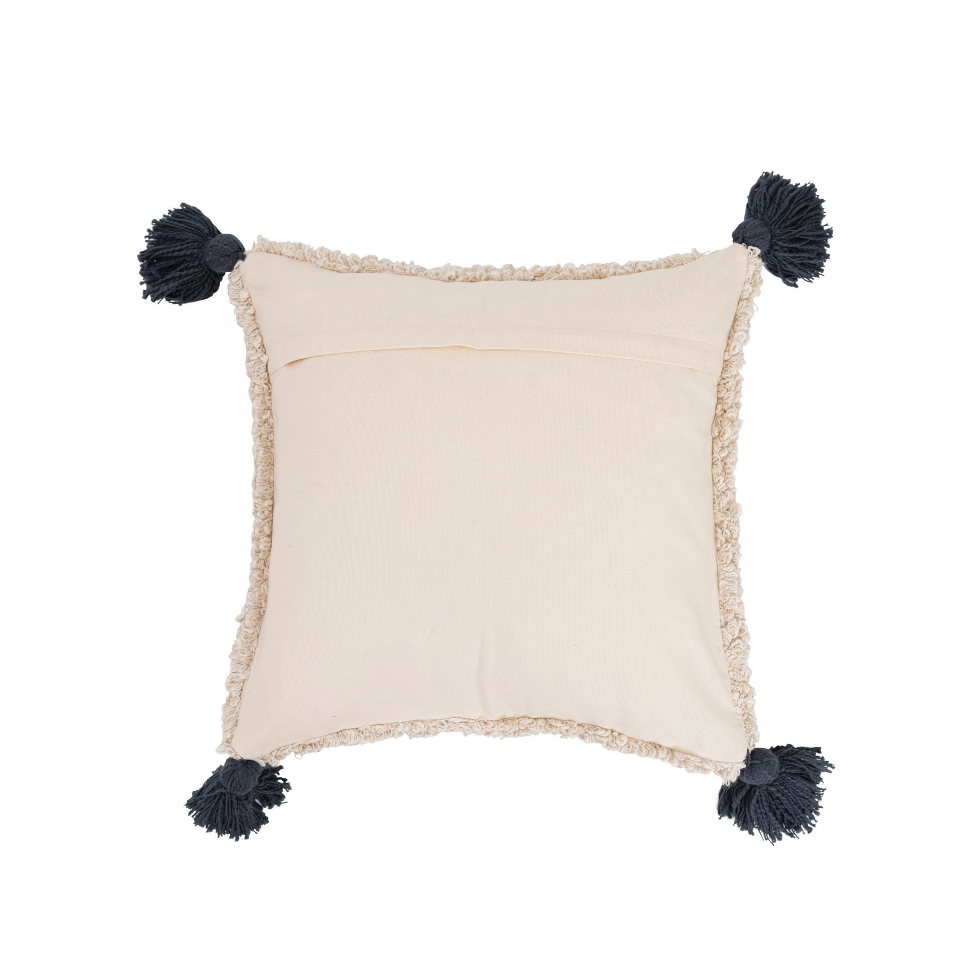 Cotton Punch Hook Pillow - Bee and Tassels - 16-in - Mellow Monkey
