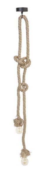 Nautical Jute Double Knot Rope Hanging Ceiling Light - 50-in