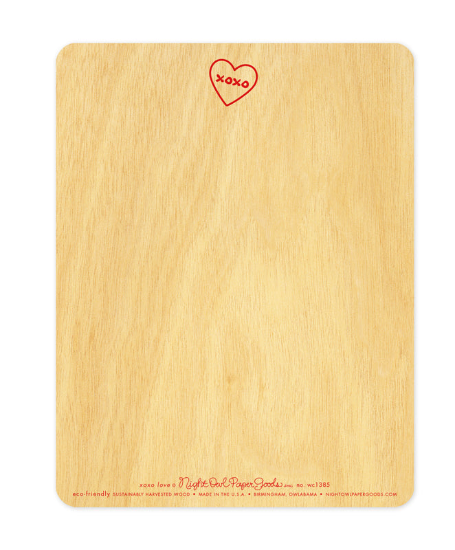 XOXO Real Wood Greeting Card - Mellow Monkey