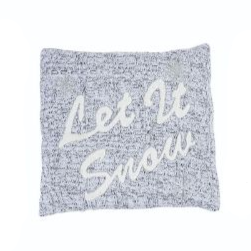 Let it Snow - Square Knit Holiday Pillow - 14-in - Mellow Monkey