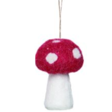 Felt Toadstool Mushroom Ornament - 3-in - Mellow Monkey