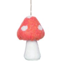 Felt Toadstool Mushroom Ornament - 3-in - Mellow Monkey