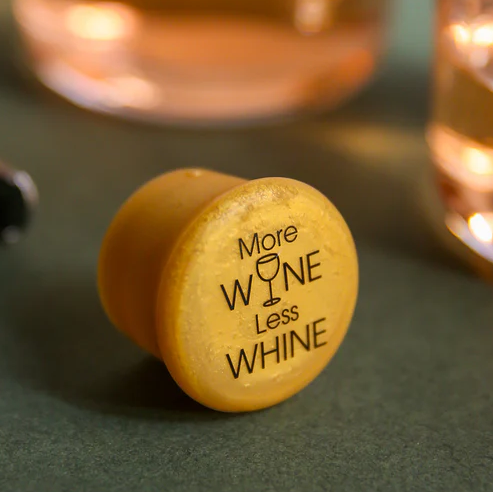 More Wine Less Whine - Capabunga Wine Bottle Top Seal - Mellow Monkey