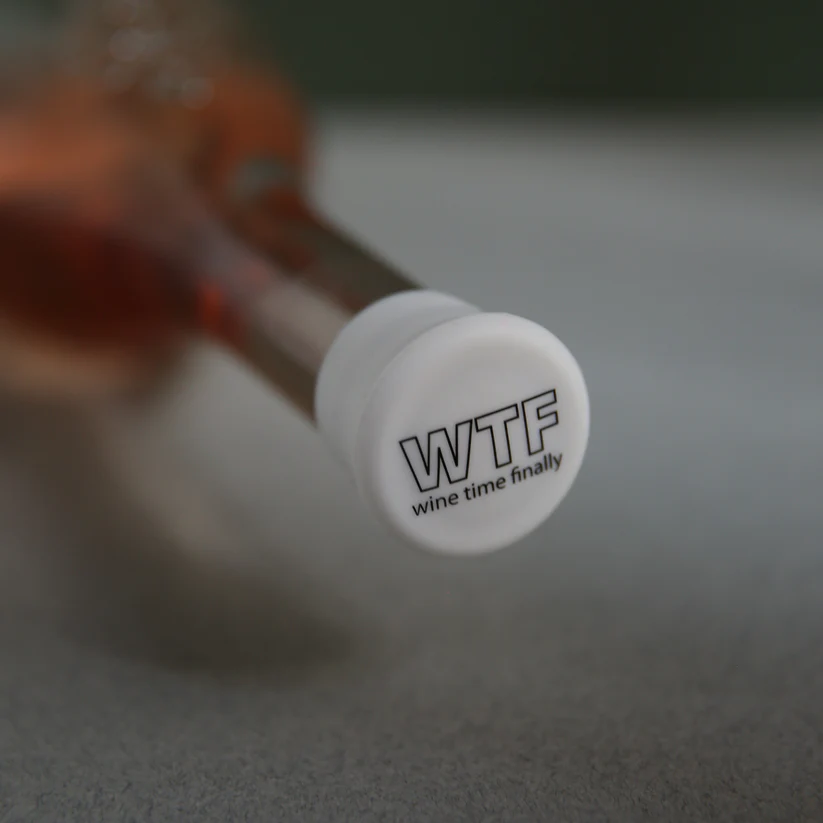 WTF - Wine Time Finally - Capabunga Wine Bottle Top Seal - Mellow Monkey