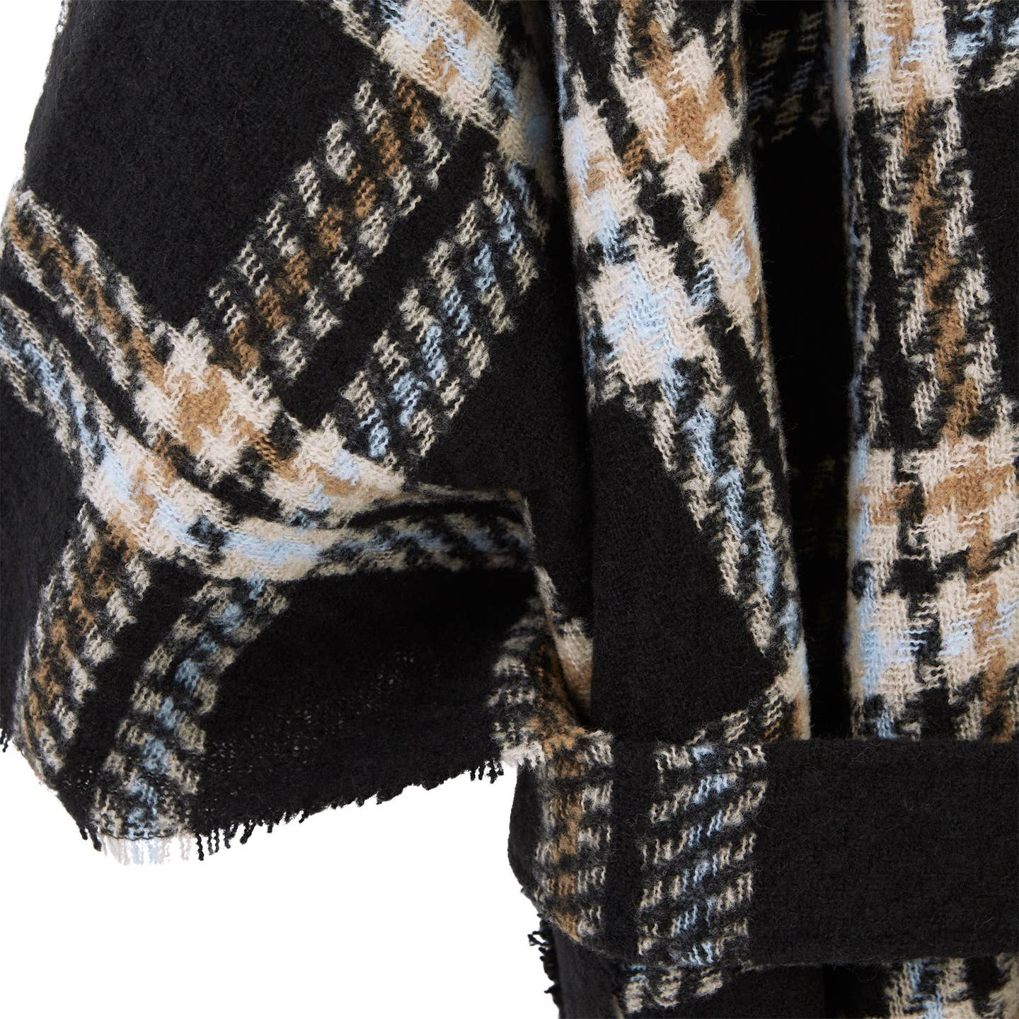 Black - Charlie Plaid Ruana - Mellow Monkey