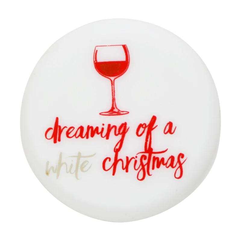 Dreaming of a White Christmas - Capabunga Wine Bottle Top Seal - Mellow Monkey