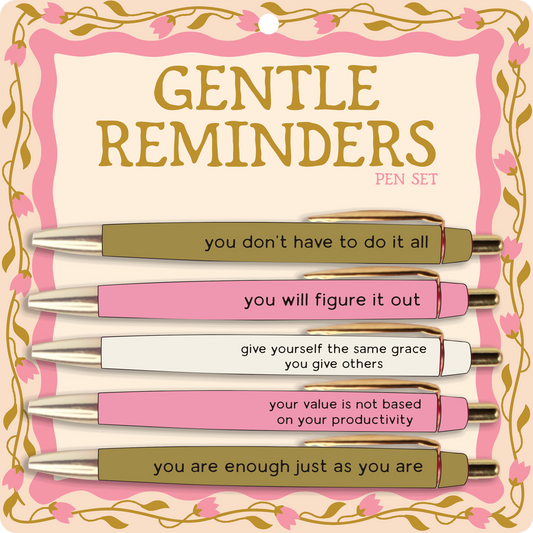 Gentle Reminders Pen Set - 5 Pen Set - Mellow Monkey