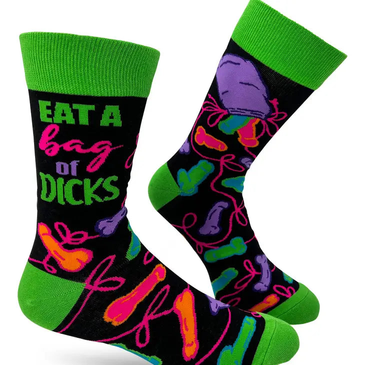 Eat a Bag of Dicks - Men's Crew Socks - Mellow Monkey