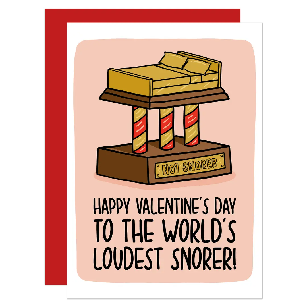 Happy Valentine's Day To The World's Loudest Snorer - Greeting Card - Mellow Monkey