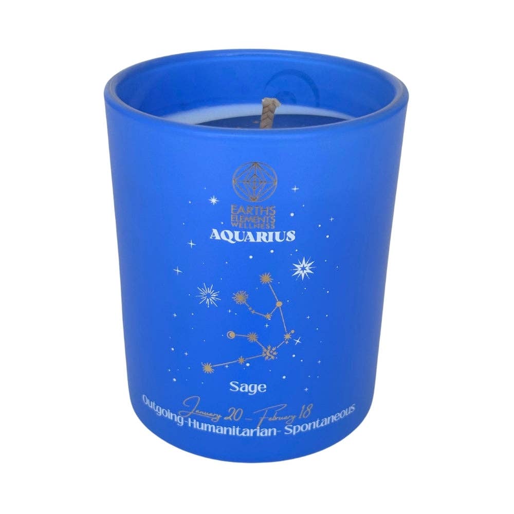 Aquarius - Zodiac Hand Poured Candle - Mellow Monkey