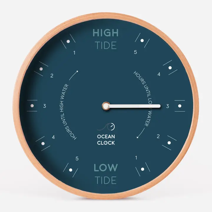 Dark Blue Wood Storm Tide Clock - Mellow Monkey