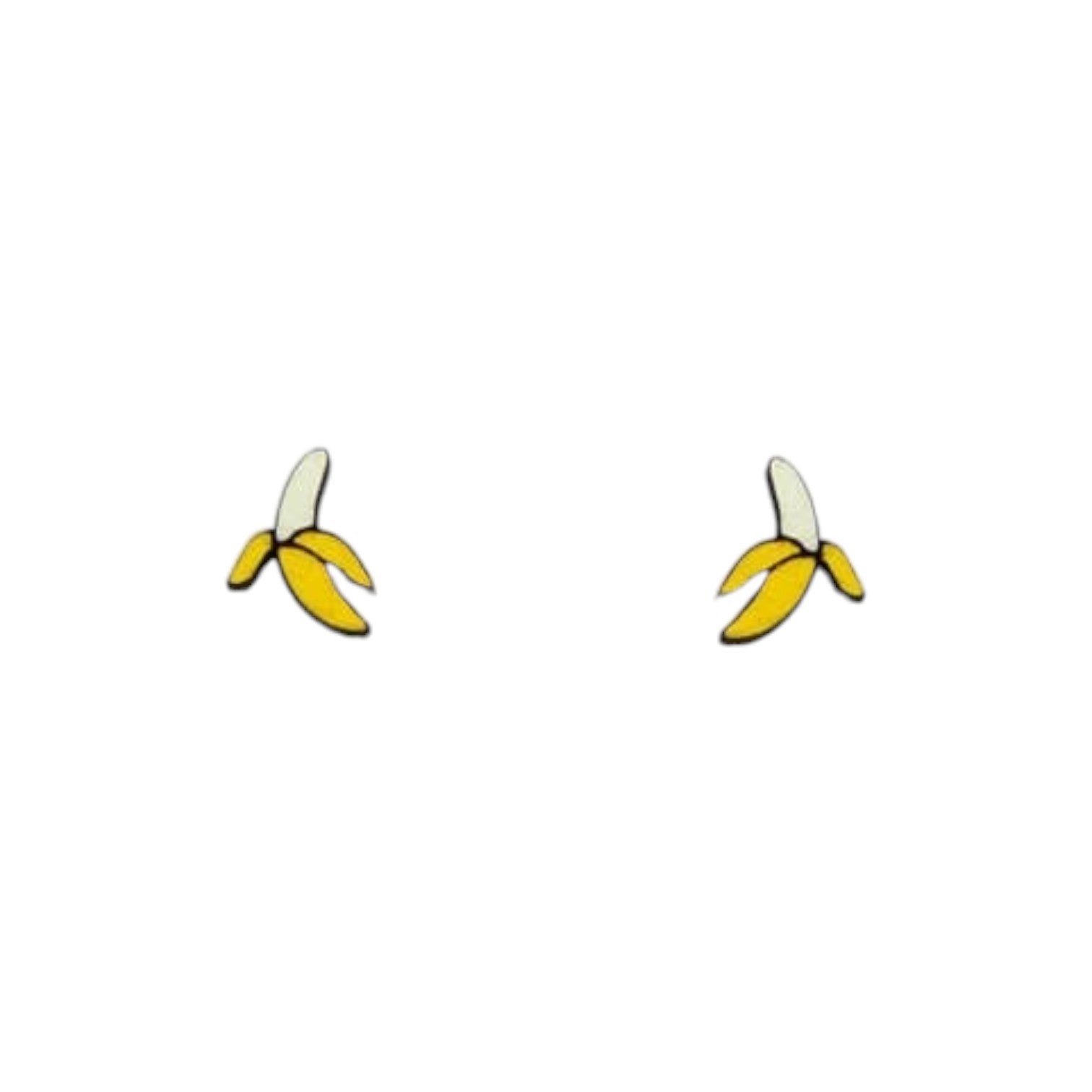 Banana - Wood and Stainless Steel Stud Earrings - Mellow Monkey