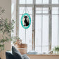 Tiffany-Style Black Cat Stained Glass Window Panel - 17-in - Mellow Monkey