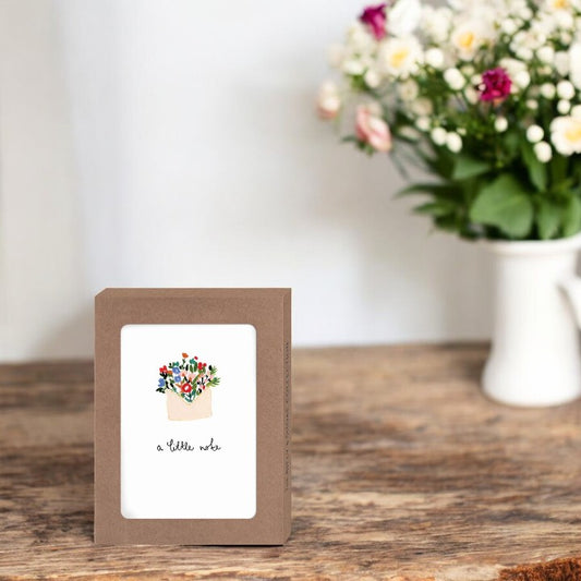 A Little Note Boxed Notecard - Flowers - Set of 10 - Mellow Monkey