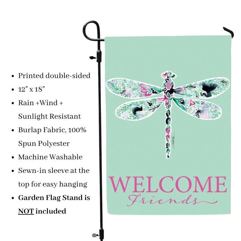 Dragonfly Design Double-Sided Garden Flag - Mellow Monkey