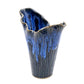 Blue Petal Crest - Porcelain Ceramic Vase - 5.5 x 3.5 x 7 in - Mellow Monkey