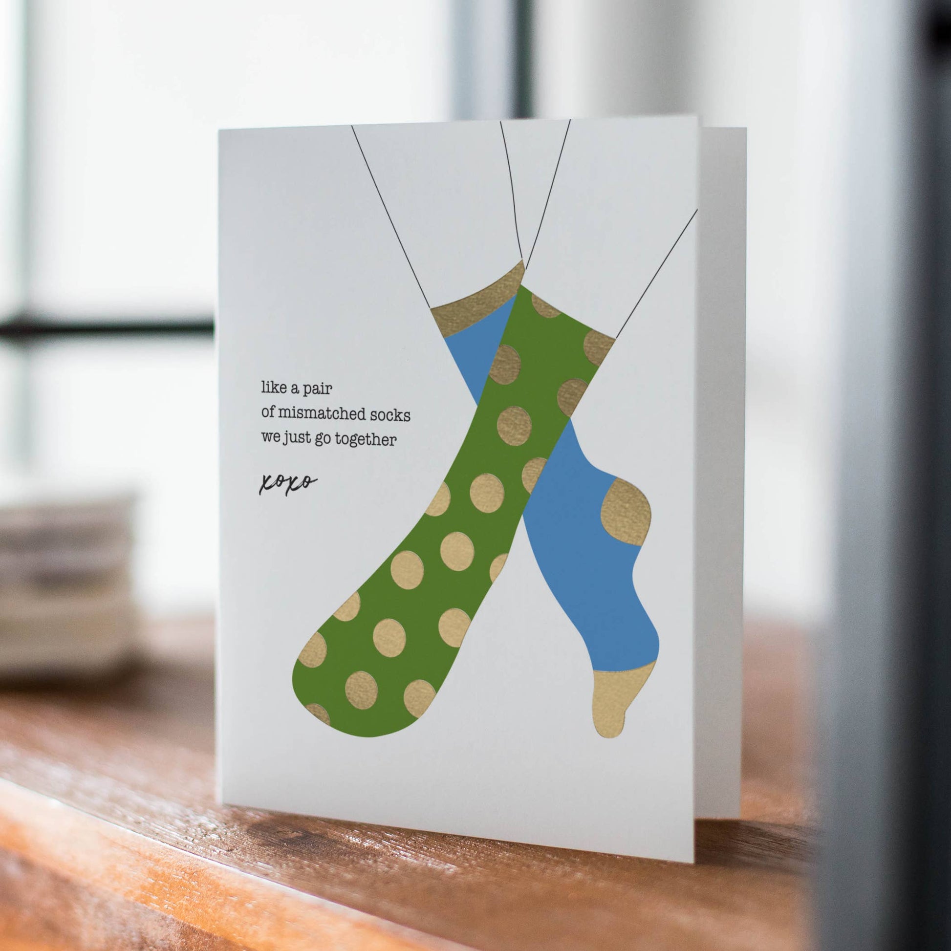 Mismatched Socks Love and Friendship Card - Mellow Monkey