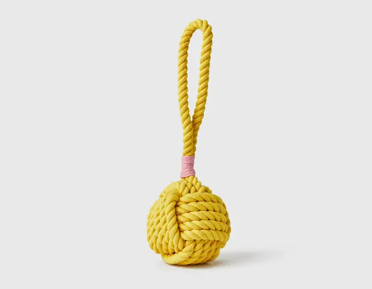 Jax & Bones Yellow Celtic Monkey Knot Tie Rope Toy - 5-in - Mellow Monkey