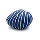 Mini Pebble - Handcrafted Porcelain Bud Vase - Navy with White Stripes - 3.4 x 2.6 x 2.4 in - Mellow Monkey