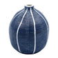 Gugu Sag - Handcrafted Porcelain Bud Vase - Navy with White Stripes - 2.7 x 2.7 x 3 in - Mellow Monkey