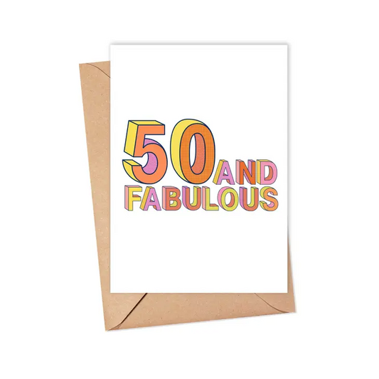 50 and Fabulous - Birthday Greeting Card - Mellow Monkey