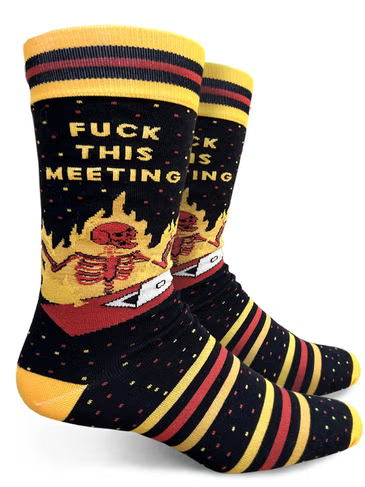 Fuck This Meeting - Men's Crew Socks - Mellow Monkey