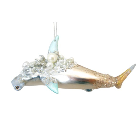 Jeweled Pastel Hammerhead Shark - December Diamonds Holiday Ornament - Mellow Monkey