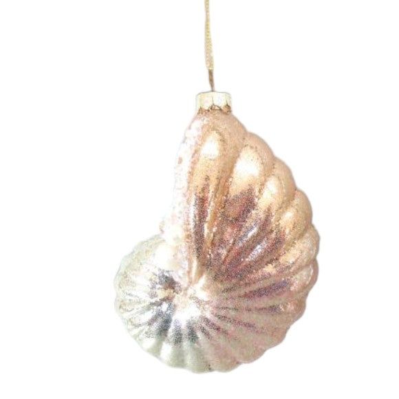 Beaded Pastel Shell - December Diamonds Holiday Ornament - Mellow Monkey