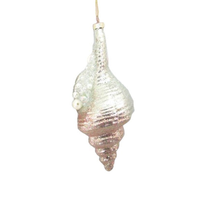 Beaded Pastel Shell - December Diamonds Holiday Ornament - Mellow Monkey