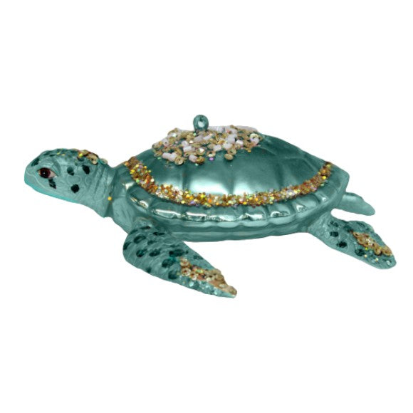 Aqua Sea Turtle - December Diamonds Holiday Ornament - Mellow Monkey