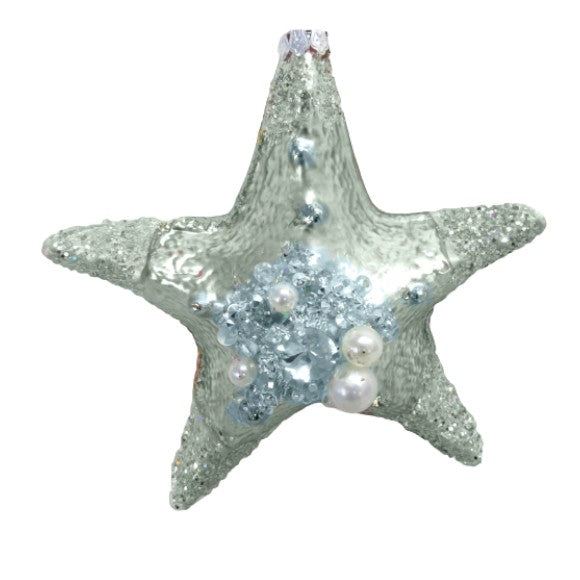 Jeweled Seafoam Starfish - December Diamonds Holiday Ornament - Mellow Monkey