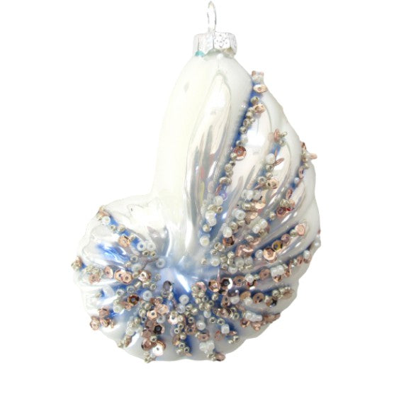 Sequined Conch Shell - December Diamonds Holiday Ornament - Mellow Monkey