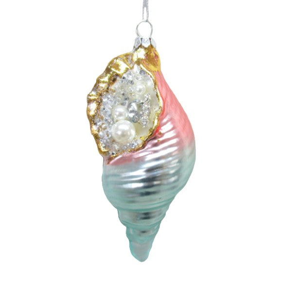 Metallic Spiral Shell - December Diamonds Holiday Ornament - Mellow Monkey