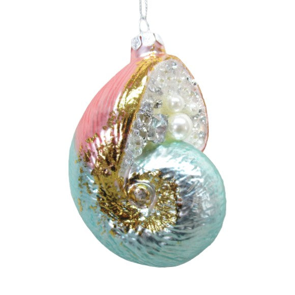 Metallic Nautilus Shell - December Diamonds Holiday Ornament - Mellow Monkey