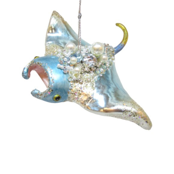 Jeweled Pastel Manta Ray - December Diamonds Holiday Ornament - Mellow Monkey