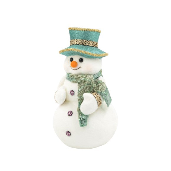 Snowman with Green Hat - 11-in - Mellow Monkey