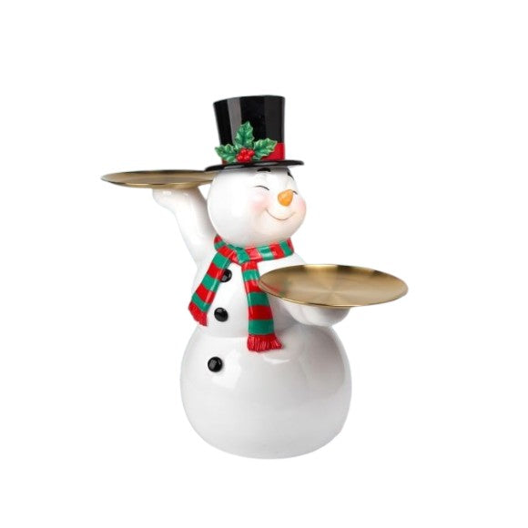 Vintage Snowman with Serving Trays - 24-in - Mellow Monkey