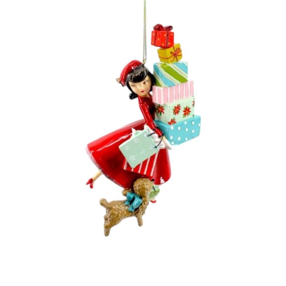 Retro Shopping Girl - December Diamonds Holiday Ornament - Mellow Monkey